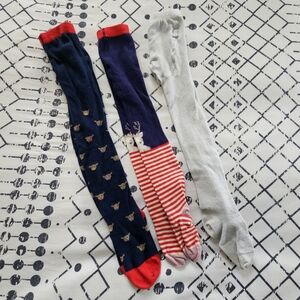 Mini Boden & Hanna Andersson Holiday Christmas Reindeer Shimmer Tight Lot.